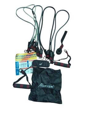 Hpygn Sport Resistance Exercise Fitness Workout Bands 10pc Set.